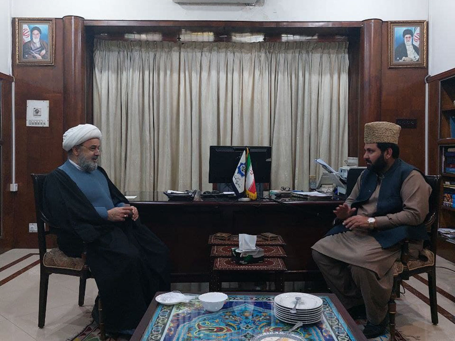 دیدار صاحبزاده ملک پرویز اکبر ساقی رئیس جنبش وحدت اسلامی پاکستان با دکتر شهریاری