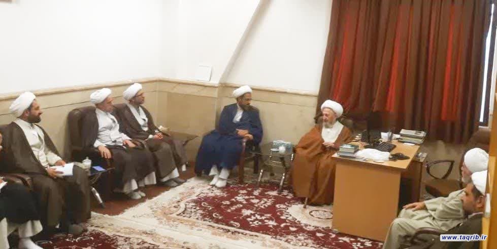 دیدار اعضای شورای راهبردی تقریب مذاهب اسلامی پژوهشگاه مطالعات تقریبی با آیت الله سبحانی