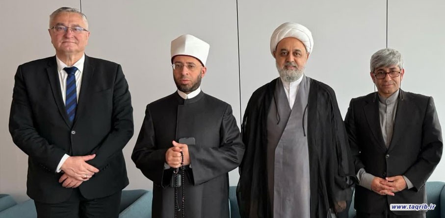 الدكتور شهرياري يلتقي مع الشيخ عزيز حسنوفيتش، مفتي كرواتيا، والدكتور أسامة الأزهري وزير الأوقاف المصري